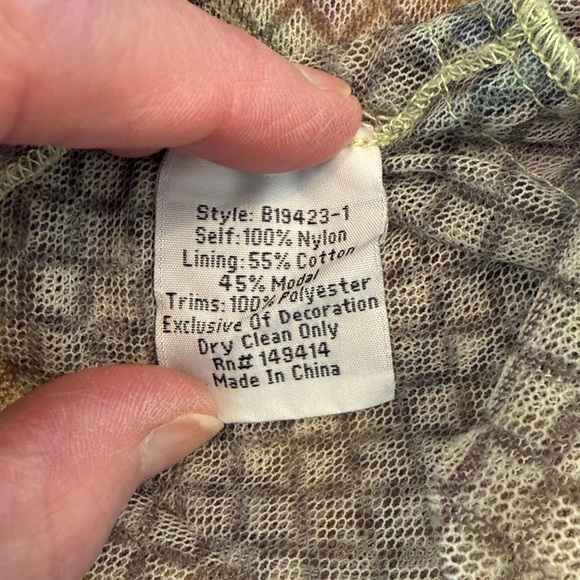 Johnny Was Biya XXL embroidered mesh top blouse with Cream Tank NWT green blue - Picture 8 of 13